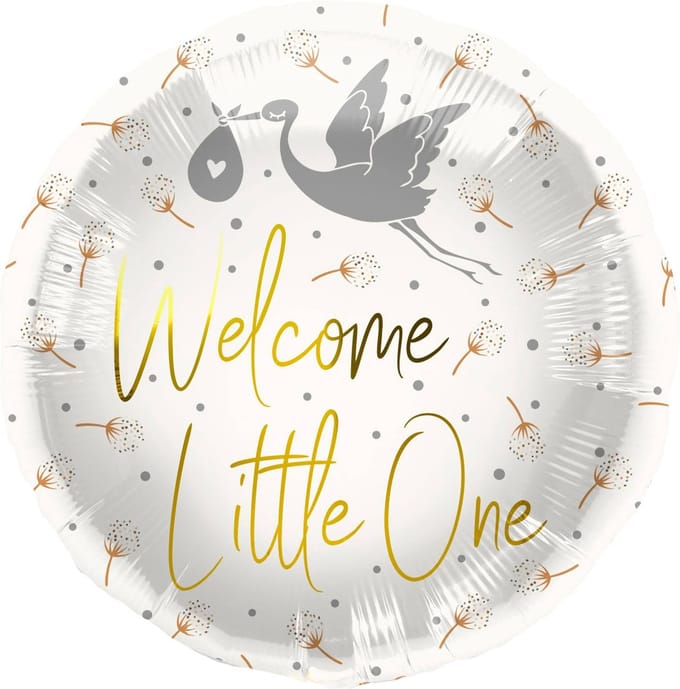 Folieballon Welcome Little One Ooievaar - 45 cm