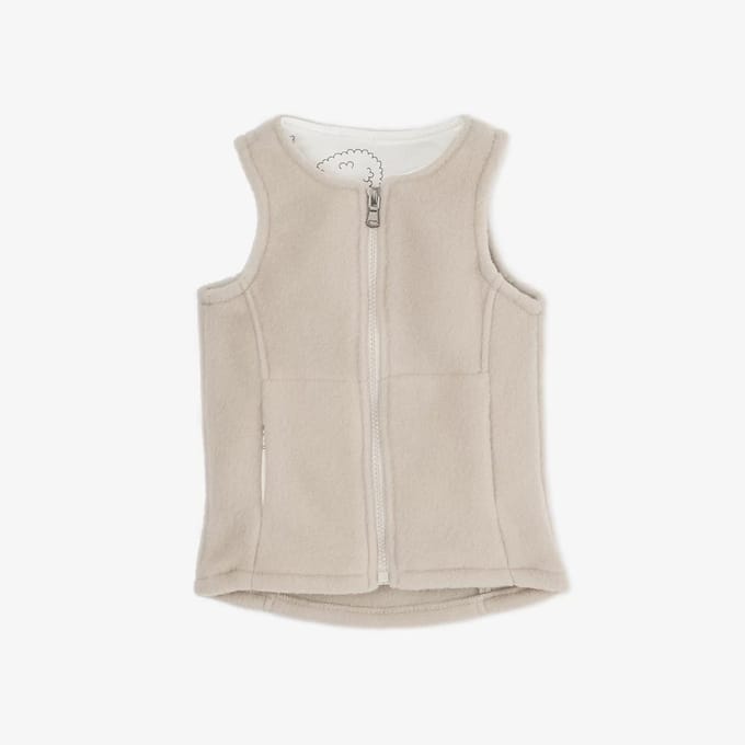 WOLLIES Amsterdam - Wollen Kinder Vest - Merino Wol - Maat 98-110 - Amandel