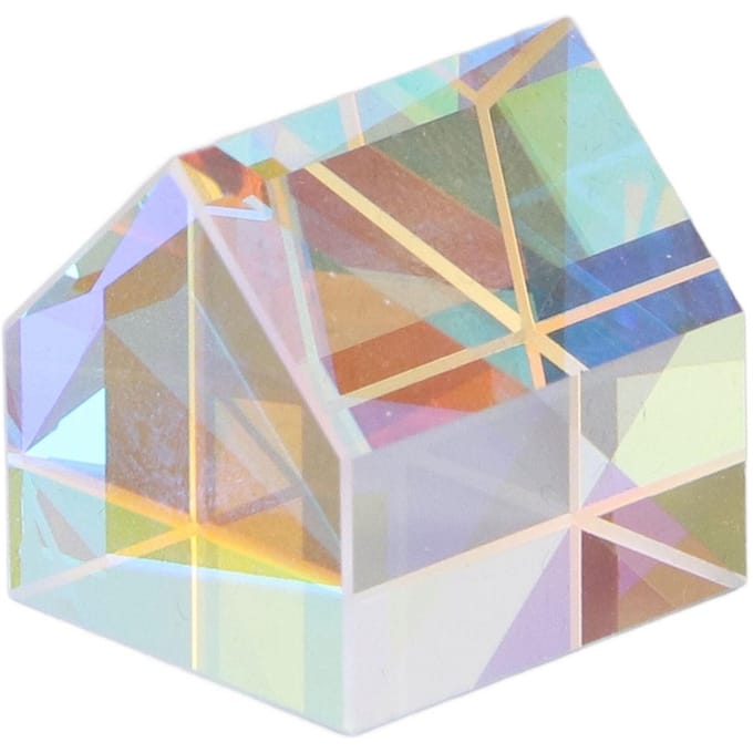 Prisme de Couleur Verre Optique Forme Cabane Ornement de Bureau Prisme de Dispersion RVB pour Enseignement de la Physique Art
