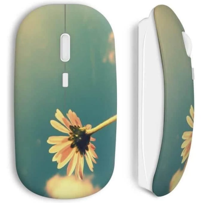 Draadloze muis gele bloemen
