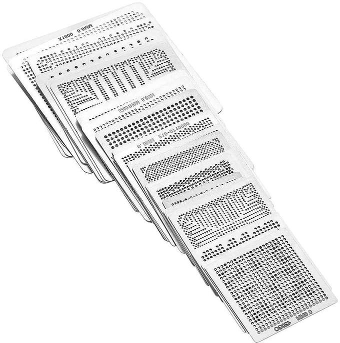 High Precision Reballing Stencils 33pcs Universele Rework Net Stencils voor Solderen en Reparatie van BGA Componenten