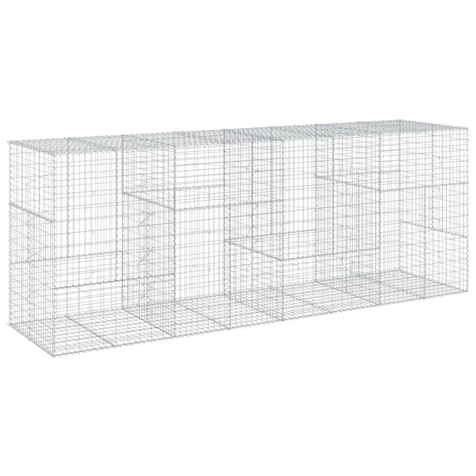 vidaXL - Schanskorf - 400x100x150 - cm - gegalvaniseerd - ijzer - zilverkleurig