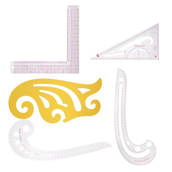 5 Stuks Gebogen Liniaal Multifunctioneel Plastic Variabele Vorm Naaien Grading Proefdruk Kleding Gereedschap white