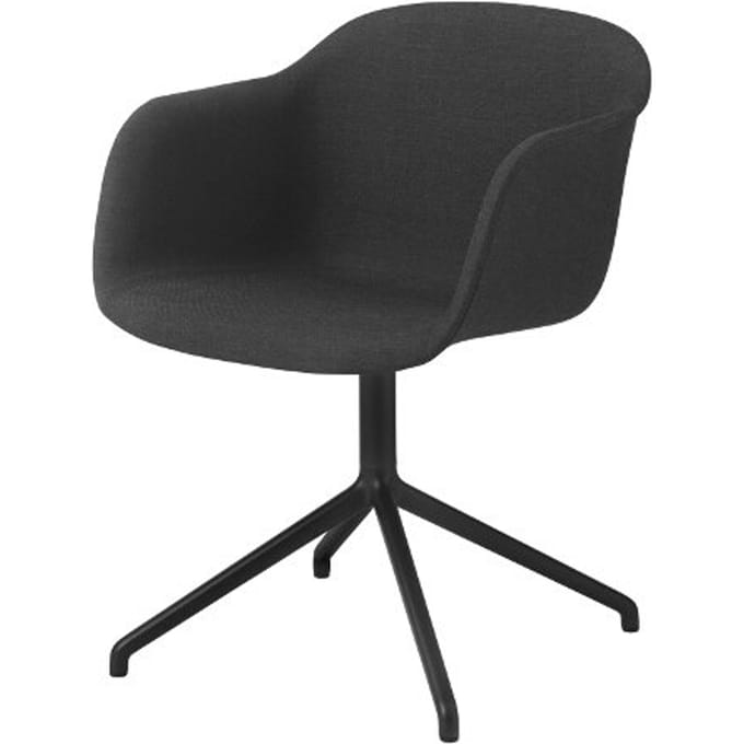 Muuto - Fiber armleunstoel Draaivoet - Remix 183 - frame zwart