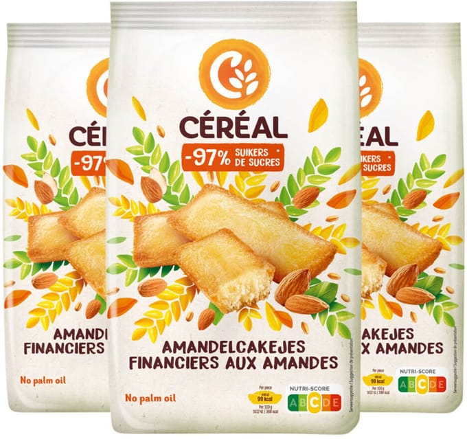 Céréal Amandelcakejes - 3 x 175 gr - Voordeelverpakking