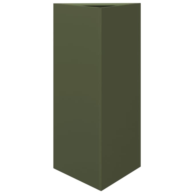 vidaXL - Plantenbak - driehoek - 40x34,5x70 - cm - staal - olijfgroen