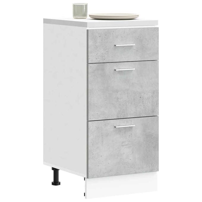 vidaXL - Onderkast - Lyon - 40x46x81,5 - cm - bewerkt - hout - betongrijs