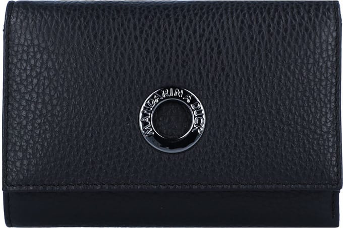 MANDARINA DUCK Portemonnee Mellow Leather Wallet with Flap Black Zwart