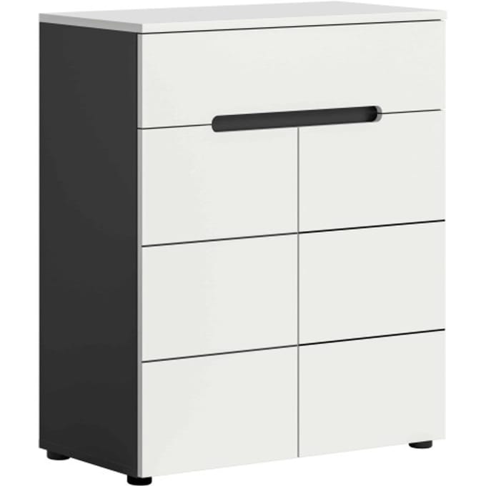 Canu schoenenkast wit NB basaltgrijs NB - 37x80x94cm