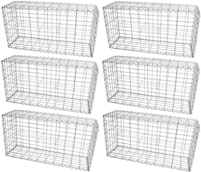 Schanskorf muur - set van 6 - 100x30x50 cm