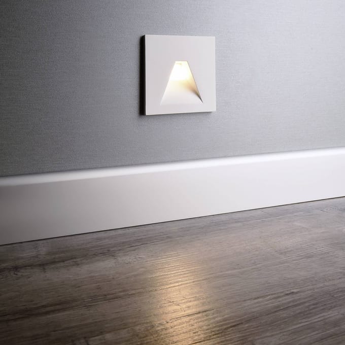 Deko-Light LED wand inbouwlamp SET Alwaid, wit 8 x 8 cm hoek 2.700 K