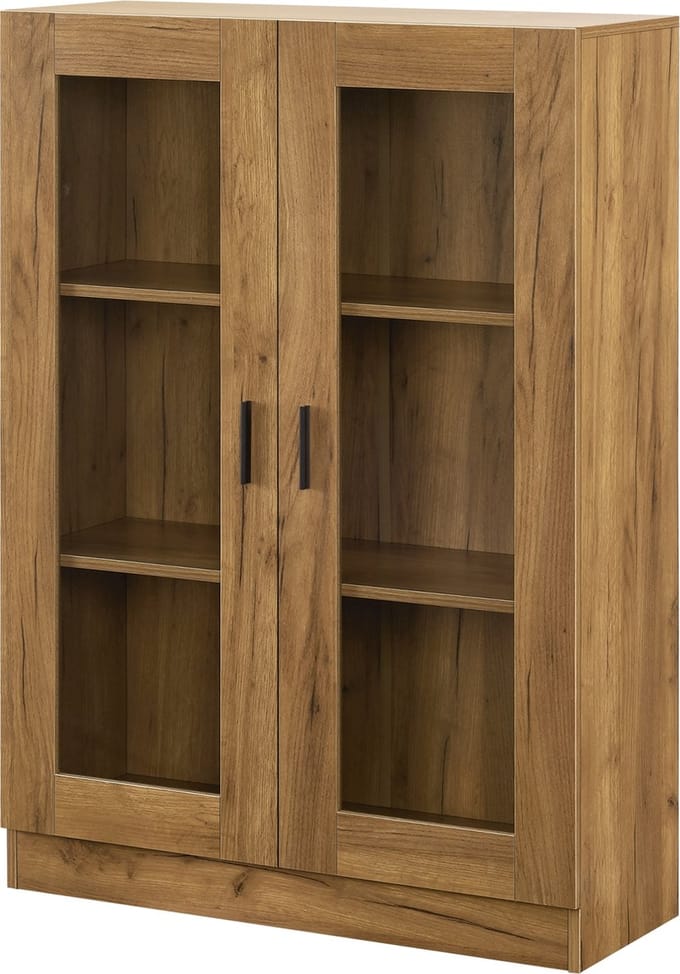 Vitrinekast Sorø 115x80x31 cm eikenkleurig
