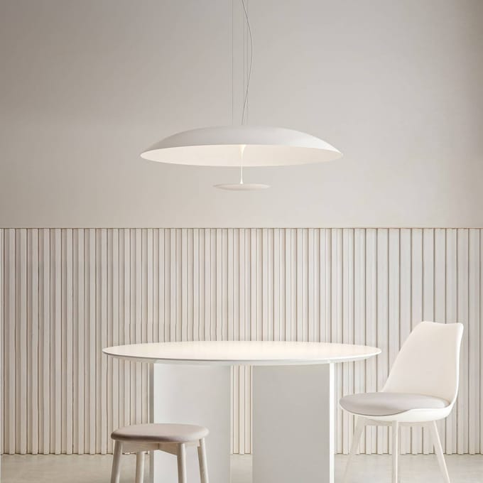 Karman LED hanglamp BLANCO, Ø 92 cm, wit, metaal