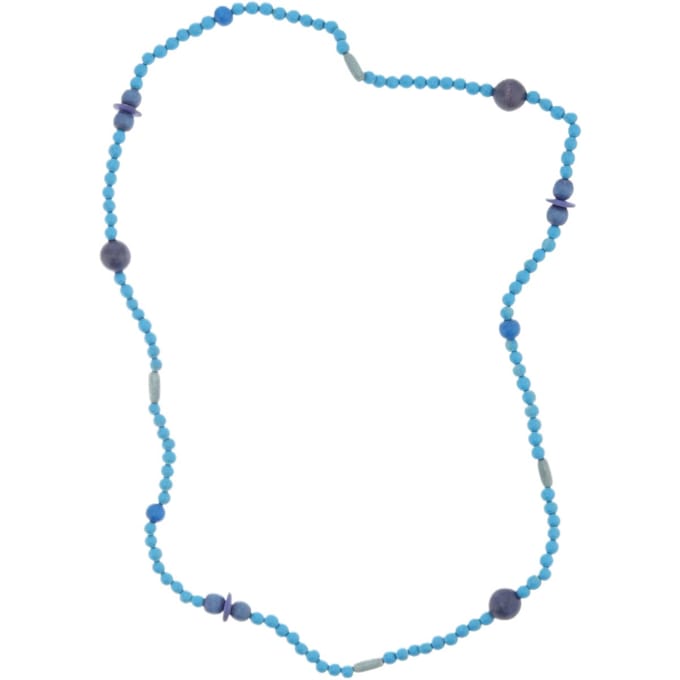 Behave – Ketting – Houten kralen – Blauw – 90 cm – Boho Chic