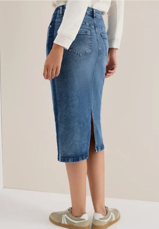 Denim rok met galonstrepen