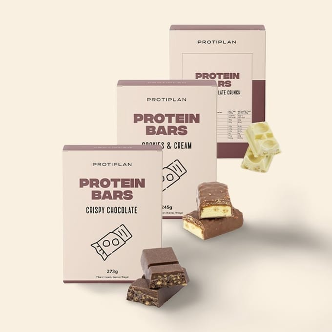 Protiplan - Mix Repen Chunky Chocolade - Voordeelpakket - 21 repen Chunky/Crispy - Low Carb Snack