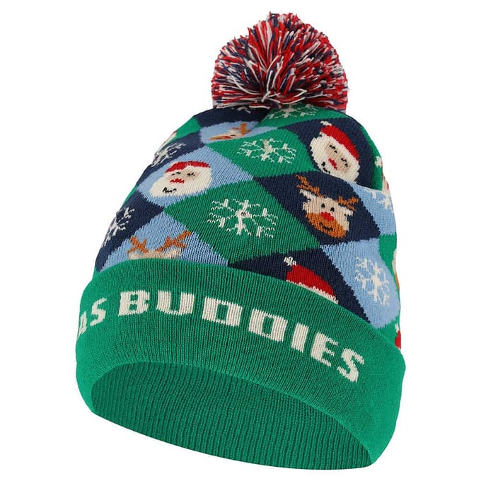 Kerstmuts kinderen - Multi Groen/blauw - One Size - kerstmuts met lichtjes - kerstmutsen - kerstmuts peuter - kerstmuts kinderen met licht