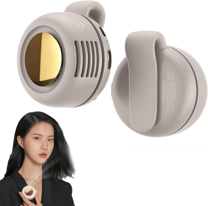 1 mini-ventilator voor op de taille - Draagbare stille mini ventilator zonder bladen - Draagbare clipventilator - Mini handventilator met 3 snelheden - USB oplaadbare heupventilator - 7.4*6.5*5 cm