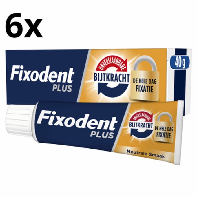 Fixodent Plus Dual Power Kleefpasta - 6 x 40 gram - Voordeelverpakking