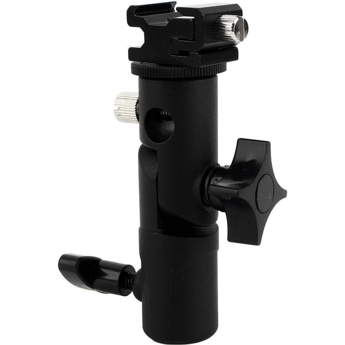 Verstelbare Flitsschoen Adapter Flitslicht Standaard Parapluhouder Beugel DH black