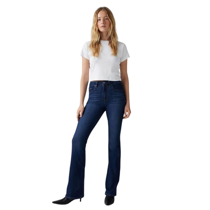 Levis Dames/Dames Hoog Uitlopende Jeans (Donkerblauw)