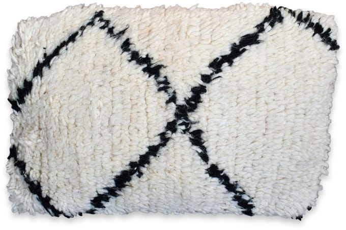 Fluffy kussen (Beni Ourain) - Handgemaakt en uniek - 100% wol - 45x45cm