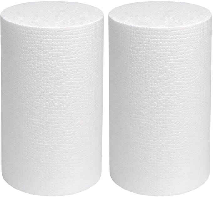 Piepschuim vormen - cilinder - 2x - D15 x L30 cm - styropor hobby / DIY vorm - basis knutselfiguren