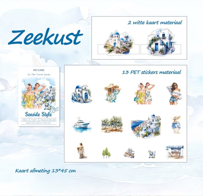 Ainy Zeekust stickers - vakantie stickers PET