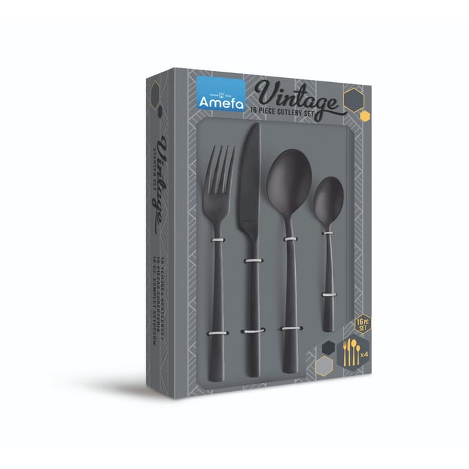 Amefa Manille Vintage - Zwart -16 delige bestekset - 4 persoons