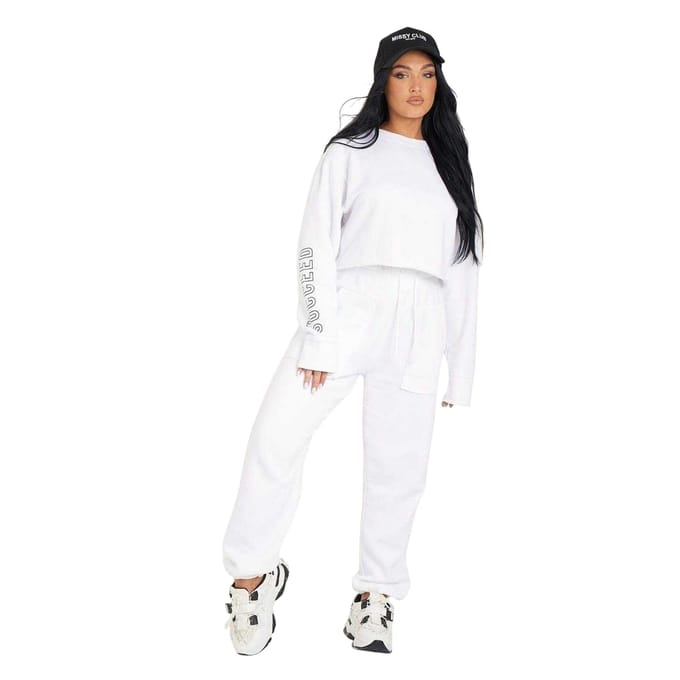 Missy Empire Oversized joggingbroeken voor dames (Wit)