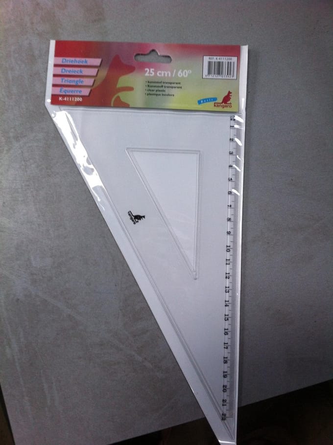 Geodriehoek 25 cm 60 graden