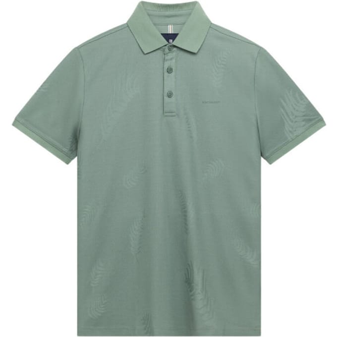State of Art Polo Piqué Leafs Jade - Maat M - Heren
