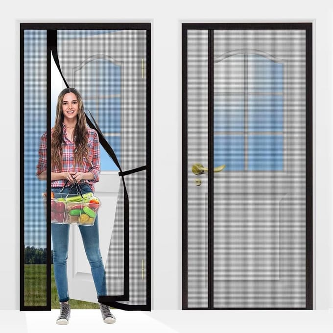 Deurhor met Magnetische Sluiting 70x245cm Zwart Universeel