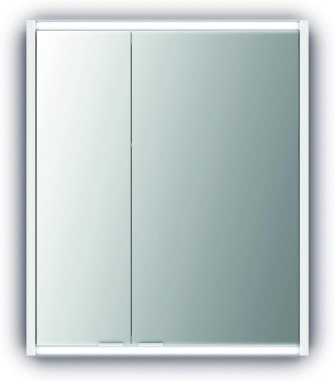 Jokey Mirror cabinet Batu with LED lighting 60 cm wide, bathroom mirror cabinet made of MDF, incl. socket | white