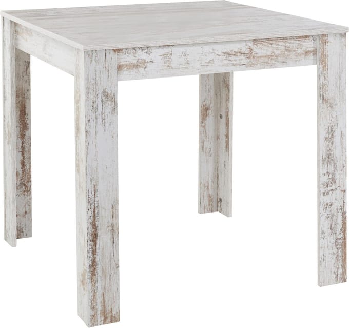 Lynn|Eettafel 80x80 cm 4 plaatsen in MDF Antiek Wit