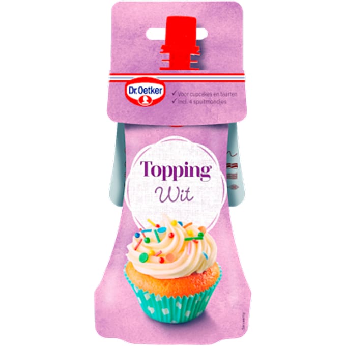 Topping wit taart versiering