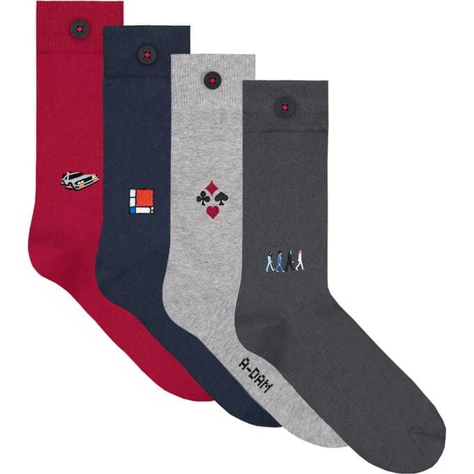 A-DAM Unisex 4-pack Casual Socks Multicolor Größe: 36-40 | Socken Outlet | Unisex