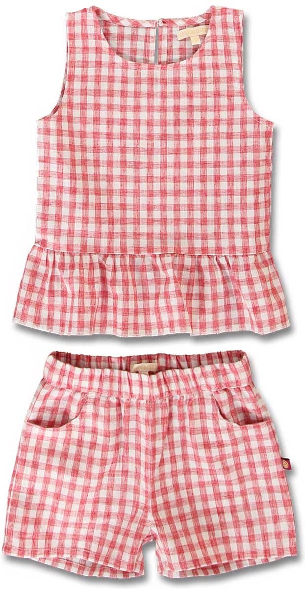 Lemon Beret top en short meisjes - rood - 149496 - maat 104