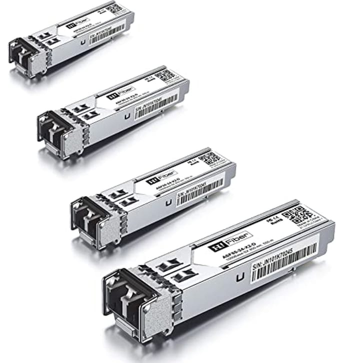 4 Stuks 1000BASE-SX SFP Transceiver Module - Multimode 1.25G LC Compatibel Met Diverse Netwerksystemen