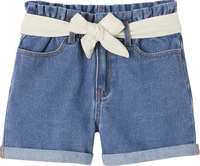 Vertbaudet Denim meisjesshort in 'paperbag'-stijl