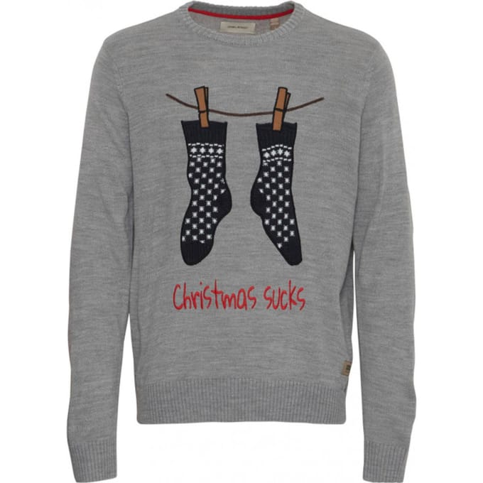 Christmas Pullover Blend grijs mt: XL