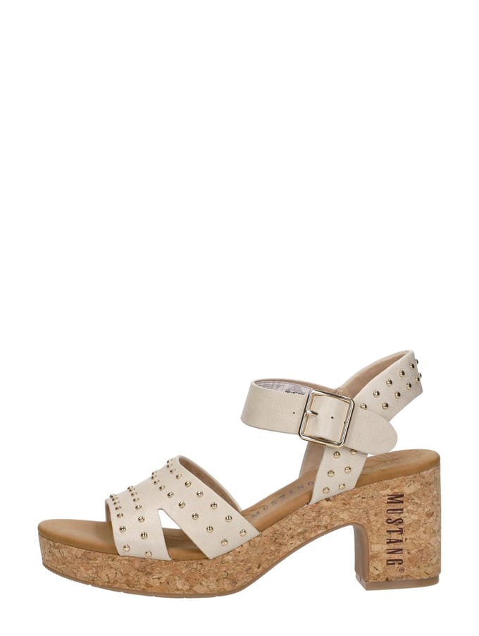 Sandalen Mustang Sandalen Hak Sandalen Hak - gebroken wit - Maat