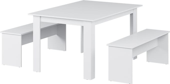 Vicco Sentio Eettafel set – 137.6 x 92.8 cm met 2 banken Wit