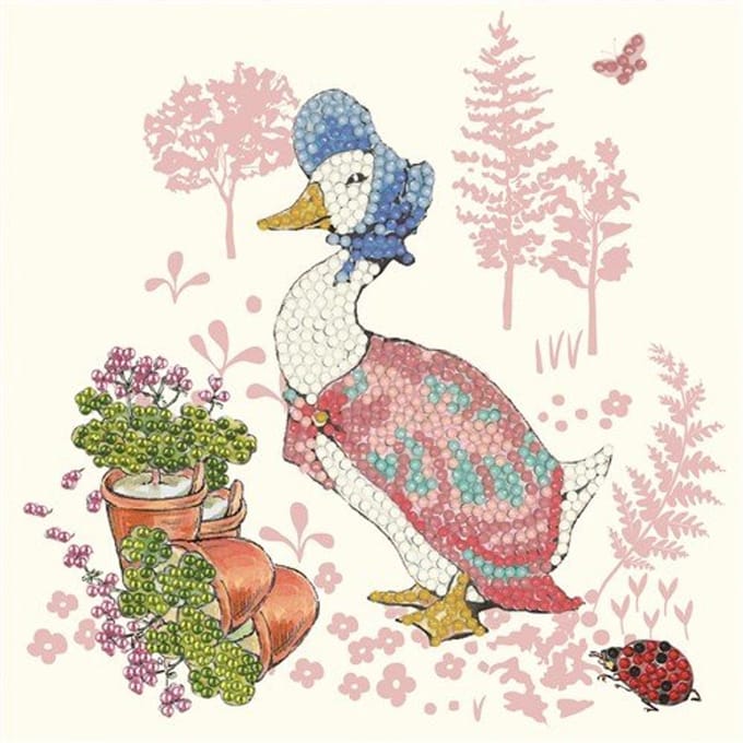 Crystal Card kit Peter Rabbit Jemima Puddle-Duck (partial) 18 x 18 cm.