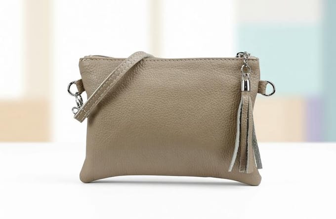 Maison Elara Echt lederen clutch schoudertas - compacte avondtas met luxe uitstraling