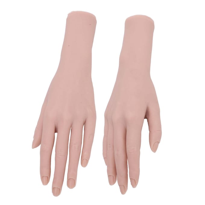 1 paar Siliconen Vrouwelijke Handmodel Flexibel Herbruikbaar Buigbaar Display Handmodel voor Nail Art gray