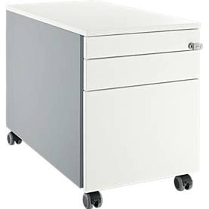 Schäfer Shop  Select Verrijdbaar ladeblok 126, met greepuitsparing blank aluminium/blank aluminium/wit