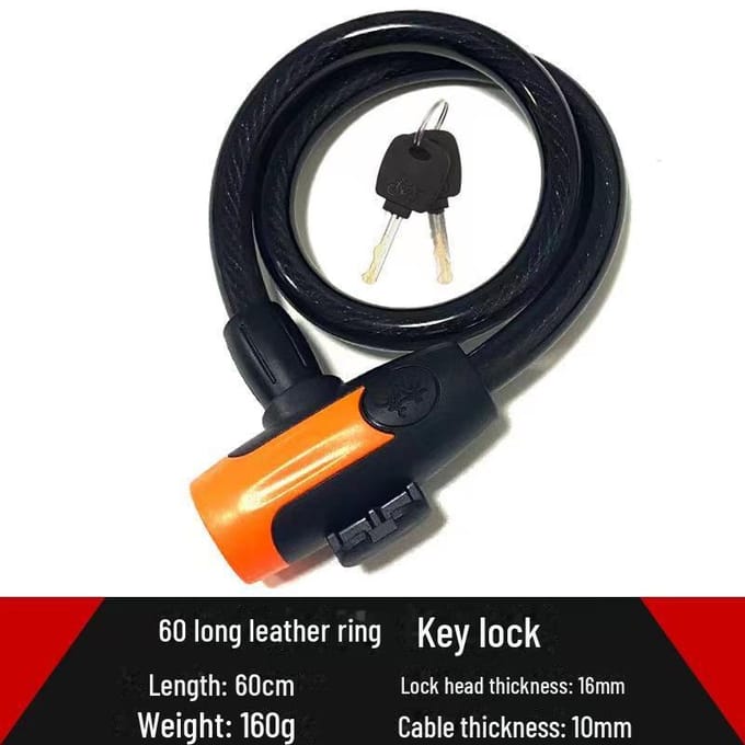 Antidiefstal draagbaar kabelslot voor fietsen en e-bikes black