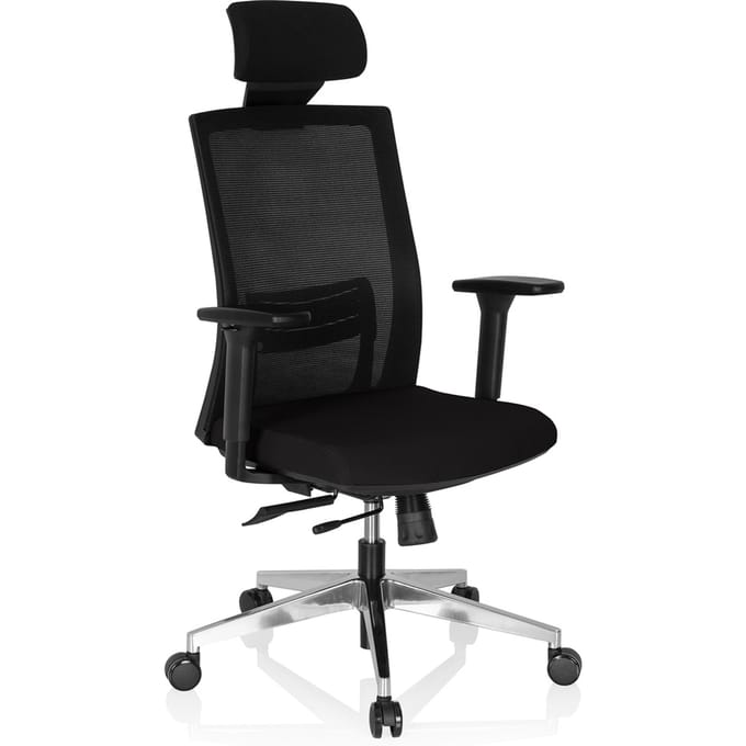 Directiestoel - Verstelbare Armleuning - Stof/Netstof - Zwart - Ergonomisch