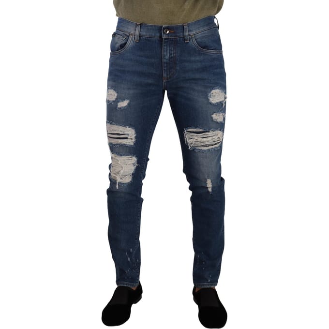 Slim Fit Gescheurde Jeans